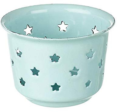 DayOn Rugs Parlane Kerzenhalter mit Sternen, Emaille, Blau