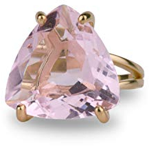 Roségold-Quarzring – Rosa Quarz im Trillion-Schliff – Rosenquarz-Dreieckring – Selbstliebe-Schmuck für Frauen