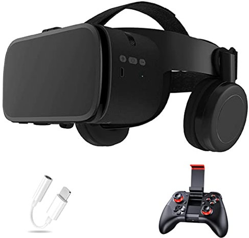 JYMYGS VR Glasses, Virtual Reality Headset, VR Headsets Support Android and IOS, Bluetooth Connection for iPhone 13 Pro Max/13 Pro/13/12/11, for Samsung Galaxy S21, Huawei, Xiaomi