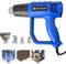 Pistola ad aria calda da 2000 W, con 4 ugelli, temperatura regolabile 300 °C e 600 °C, flusso d'aria: 300 l/min e 500 l/min