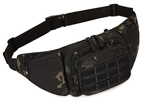 Yakmoo Große Hüfttasche Taktischer Militärstil Bauchtasche Wasserdicht Molle System Gürteltasche von Multifunktion für Outdoors Camouflage-New