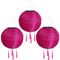 Lampions Außen Wetterfest Solar, LED Solarlaterne Außenlaternen Wasserdicht Solar Lampion mit Quaste Solarlampen Hängende Gartenlaterne Papierlampen Outdoor Ballform Papierlaterne, 20cm (3pcs-Pink#)
