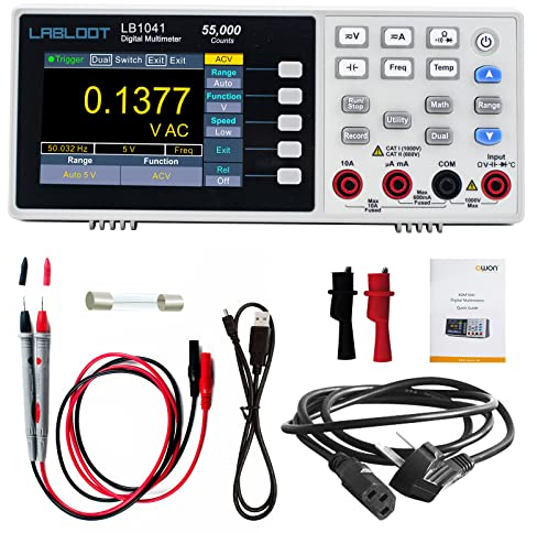 Labloot LB1041 Tisch-Digitalmultimeter 55000 Zählwerte DC/AC Voltmeter Amperemeter HZ Temp Diode Durchgangsprüfer Desktop-Multimeter