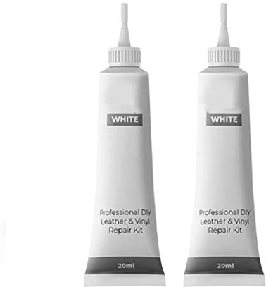 Syfunlv 2pcsPâte Réparatrice Cuir, Kit Rénovation Cuir, Kits de réparation de Cuir et Simili Cuir pour canapés, Meubles, siège de Voiture, Restauration des Rayures, Cuir éraflé et décoloré. (Blanc)