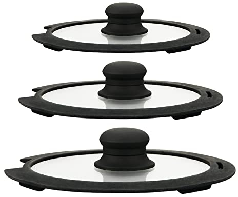 Lot 3 Couvercles Egouttoirs avec anneau en silicone 16/20/24 cm Herzberg HGCOVS3