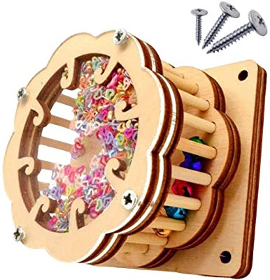 Sharplace Hölzernes Busy Board Zubehör Frühes Lernen Lernspielzeug Kognitionsspielzeug Spiel für Kinder Kleinkinder, Trommel mit Glocke