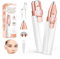 Rasoir Visage Femme Duvet Electrique, Rasoir Électrique 2 en 1 pour Sourcils et Visage, Epilateur Visage Femme, Rechargeable Lumière LED et Parfait pour Enlever Poils sur Sourcils/Visage/Lèvres/Bras