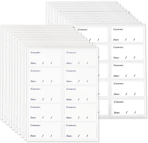 HXMJIED 200pcs Freezer Labels, 6x3cm Food Labels Stickers, Removable Freezer Labels, Sticky Labels for Freezer, No Trace After Peel Off