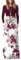 AUSELILY Women's Casual Long Sleeve Maxi Dress Loose Long Dresses with Pockets Red Flower White XXL