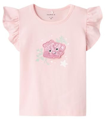 NAME IT Nbfjussa SS Top T-Shirt, Lilla, 74^9-12 Mesi Bimba