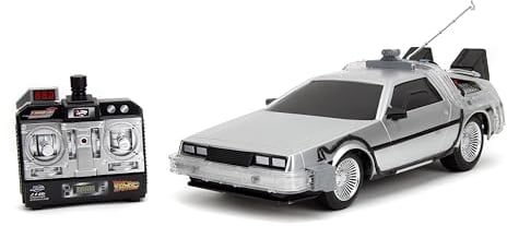 Jada Toys Zurück in die Zukunft RC Auto (28 cm) - ferngesteuertes Filmauto mit Licht & Turbo bis 10 km/h, mit USB-Ladefunktion, für Erwachsene & Kinder ab 6 Jahre