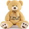 MorisMos Regalo Personalizzato Natale per Donna Fidanzata, 120cm Rosa Orso Peluche Gigante con Nome o Testo Desiderato, XXL Pupazzo Gigante Kawaii Orsetto di Peluche Orsacchiotto