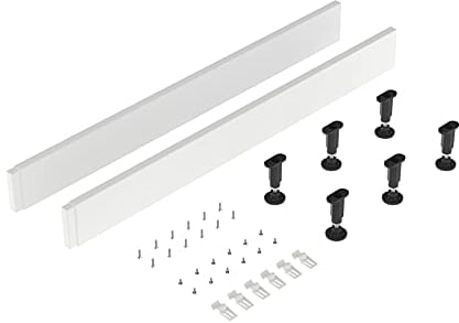 Balterley Shower Tray Riser Kit, 2 White Panels, 6 Pack of Legs, Clips & Screws, Leg Set & Plinth Kit for Square Trays, Shower Tray Plinth & Support Legs - 1000 x 105mm (White)