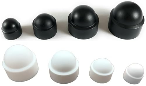 Lot de 100 cache-écrous en plastique (M8, blanc)