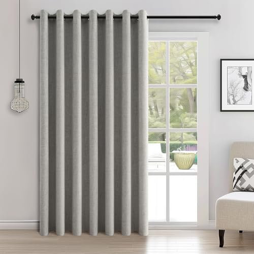 Topfinel Tree Bark Gray 100% Blackout Curtains for Bedroom and Living Room - 90x90, 228x228 CM Eyelet, 1 Panel