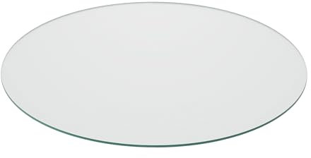 Relaxdays Tablero Vidrio Templado, Ø 90 cm, Grosor 8 mm, Panel Cristal Redondo para Mesa y Chimenea, ESG, Transparente