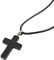 LWQCHW Shungite Crystal Cross Necklace - Black Healing Pendant with Leather Cord, Stone, Shungite, Stone, Shungite