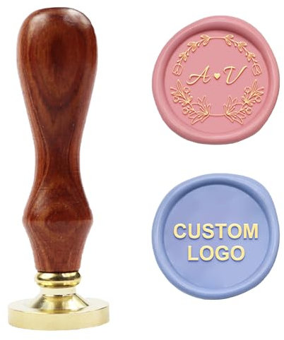 Personalised Wax Seal Stamp Custom Sealing Wax Stamp with Your Own Design Picture/Logo Customised Seal Wax for Wedding Invitation Wine Decoration Envelopes Graduation Gift and Christmas Gifts