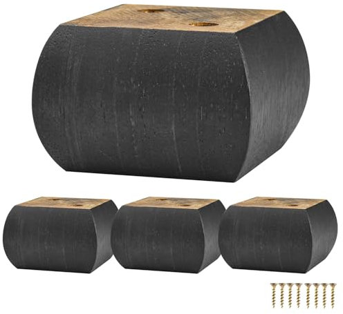 La Vane 5cm Quadratisch Holz Möbelfüße, 4 Stück Minimalist Modern Massivholz Geometrie Möbelbeine DIY Ersatz Dekoration für Sofa Bett Schrank Couchtisch Kommode