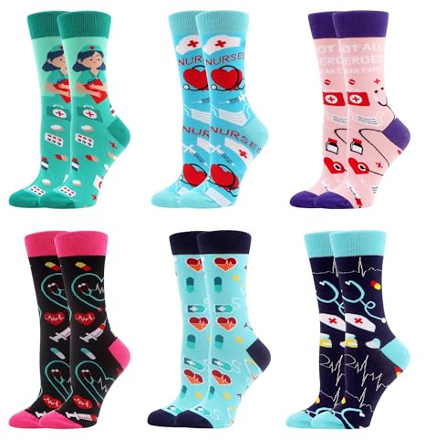 WeciBor Lustige Damenmotive Süße Baumwoll-Socken Größe 35-38/39-42 | 80% Baumwolle, Mehrpack, atmungsaktiv, weich, Weihnachtsdekoration, Geschenk für Frauen