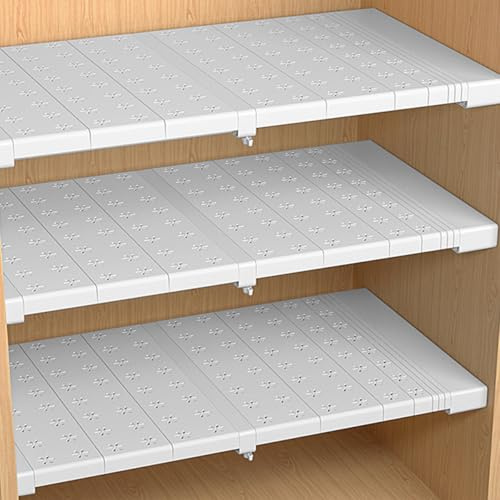 AYGCI Scaffale Estensibile per Armadio Regolabili Scaffali Divisorio Acciaio al Carbonio Telescopico Fai da Te Organizzare Il Ripiano Separatore per Camera da Letto Bagno Cucina