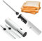 Couteau Électrique Rechargeable Sans Fil, Couteau de Sculpture Électrique avec Des Lames de Scie en Acier Inoxydable de 2 * 8 Pouces, Bouton de Verrouillage de Sécurité, Conception Amovible, pour Pain