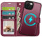 OCASE for iPhone 14 Case, Detachable 2 in 1 PU Leather Wallet Case with Card Holders, Wireless Charging, RFID Blocking, Kickstand, Shockproof Flip Folio Phone Cover, Burgundy