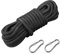 DXLing Schwarz Polypropylen Seil 10mm 12m Black Sicherheitsseil Polypropylenseil mit 2 Karabinern Mehrzweckseil Outdoor Tauwerk Gartenseil Allzweckseil Markisenseil für Kampierenden