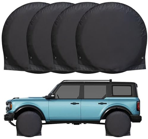 Paquete de 4 fundas para neumáticos, protector de rueda de protección solar, 28.7 x 28.7 x 9.05 pulgadas, correas elásticas, fundas protectoras de neumáticos de coche, camión,