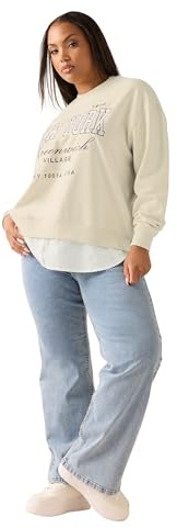Yours Curve Brown 'New York' 2-in-1 Sweatshirt - Women's - Plus Size Curve