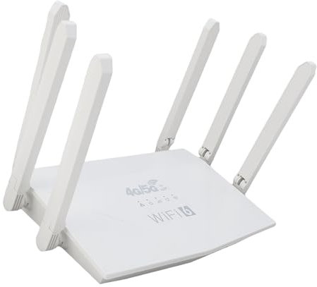 Luocute Enrutador Inalámbrico WiFi6, Enrutador de Internet Inalámbrico 5G 4G LTE con Ranura de Tarjeta SIM 6 Antenas 300Mbps Acelera hasta 32 Dispositivos 300㎡ Cobertura con Firewall