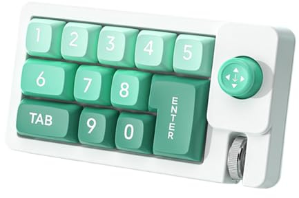 Arroopu Programmierbare RGB,RGB Kabelgebundene Programmierbare - Einhand Nummernblock Mit Joystick Hot-Swappable Für Schreiben PC-Spiele Setup
