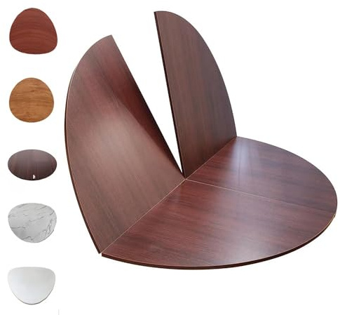 ZYXQQJ 120-240cm Runde Tischplatte Aus Holz 4-Fach Faltbare Holztischplatte Temporärer Desktop Catering Bankett Partytisch, Keine Beine Platzsparend(Red Sandalwood,120cm/47in)