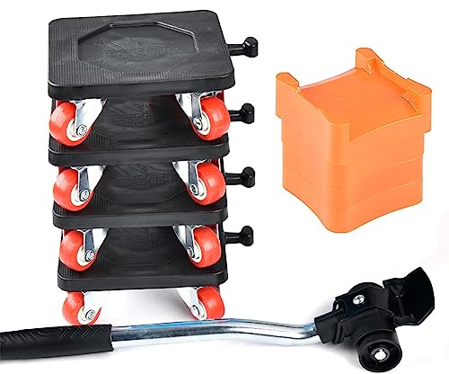 Furniture Movers Kits, 9 Set Furniture Lifter Tool with 4 Wheels 360° Rotatable Dolly Appliance Roller Sliders for Sofa, Fridge, Cabinet(Black)