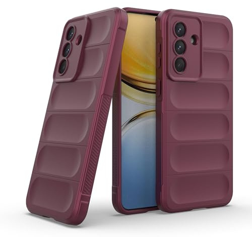 LBH Handyhülle für Samsung Galaxy A57 5G Schutzhülle Case Cover Bumper Anti-Schock Stoßabsorbierende Hülle Robust Stoßfest Kratzfest rutschfest Softgrip Griffzonen GripLine Burgunder Rot