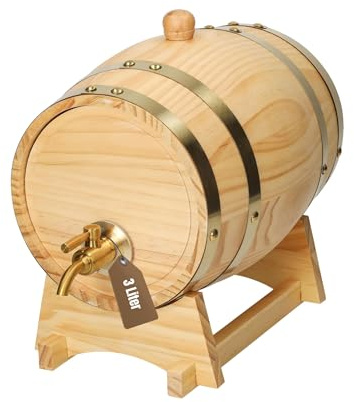 Holzfass Timber 3 l - dekoratives Weinfass mit Zapfhahn Beutel und Bock | Zapfhahn, Bock, Beutel, dekorativ, Whisky, Wein, Schnaps, Bar, Dekoration, 3 Liter, Holz, Dekoration, rustikal, Lagerung