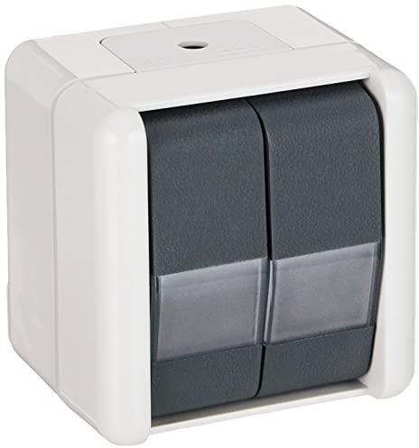 Jung 835NAW Interrupteur double avec bouton poussoir 250 V