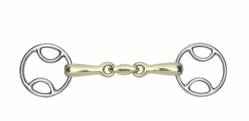 Shires Brass Alloy Bevel Bit with Lozenge - Gentle Control Horse Training Bit - Multiple Sizes 4.5