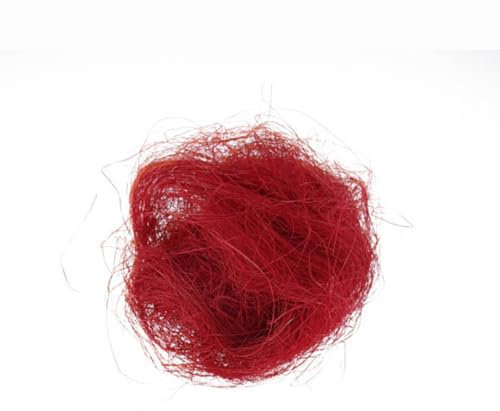 Deko AS GmbH Sisalgras Dekogras Ostergras Bastelbedarf Sisalfaser Osternester Osterkörbe Frühlingsdeko - rot - 25 g im Beutel - 1 VE = 5 Beutel - 70844 (rot)