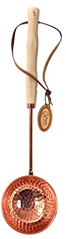 'CopperGarden®' Hand-Hammered Copper ladle with Wood Handle