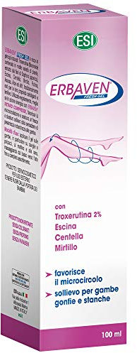 ESI - Erbaven Fresh Gel a Base di Bromelina, Centella Asiatica, Mirtillo e Aloe, Favorisce la Funzionalità del Microcircolo e il Drenaggio dei Liquidi Contro Gambe Gonfie, Clinicamente Testato, 100 ml