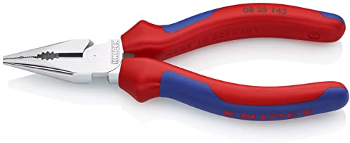 KNIPEX Spitz-Kombizange auf SB-Karte mit Comfort-Griffen verchromt 145 mm, 08 25 145 SB