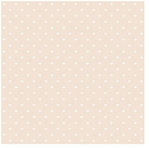 Apalis Vliestapete No.YK58 Weiße Herzen auf Creme, HxB: 192cm x 192cm