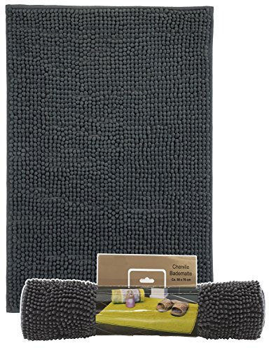 Tapis de bain Chenille Exclussif Tapis de douche tapis de bain style shaggy Crème, Vert, Turquoise, bordeaux, Gris et Taupe, env. 50 x 70 cm de Brandsseller