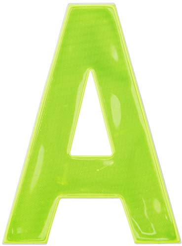 Merriway BH04957 Yellow High Visibility Reflective Plastic Stick-On Wheelie Bin Post Box Crate Dust Bin Letter 75 mm (3 Inch) Letter A