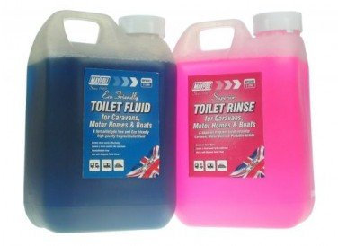 Maypole Eco Friendly 2L Superior Toilet Rinse & Fluid Cleaner for Caravan, Motorhome & Camping (Twin Pack - Rinse & Fluid)