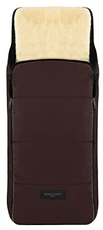 WERNER CHRIST BABY, Kinderwagen-Fußsack CORTINA – Thermo Winterfußsack (Kinder ab 6 - bis 36 Monate), mit herausnehmbarer Lammfelleinlage, medizinisches Fell, in Chocolate (braun)