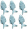 FBSHOP(TM) Blau Schublade Knopf -6PCS Retro einfachen Stil Fisch Form Keramik Türknauf Griff Pull Knöpfe Tür Schrank Griff für Schublade, Schrank, Kommode, Badetc. mit Schrauben