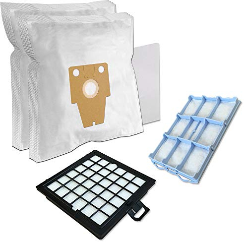 PakTrade SPARSET - 10 Staubsaugerbeutel + HEPA-Filter + Motorschutzfilter geeignet Für Siemens Dynapower XXL VS08G2212/03-15 - VS08G2213/03-12