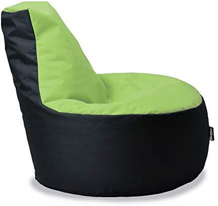 BuBiBag Gamer Sitzsack, Lounge Sessel, Gaming Sitzsäcke, Indoor & Outdoor Kissen für Kinder und Erwachsene (Lime-Schwarz;Ø:55cm)